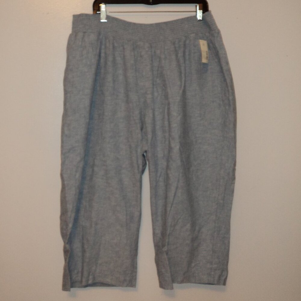 New Catherine's Women's Plus 2X 22/24W Capri Pant Blue Elastic Pockets